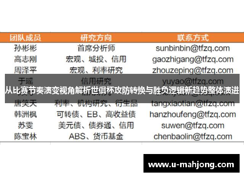 从比赛节奏演变视角解析世俱杯攻防转换与胜负逻辑新趋势整体演进